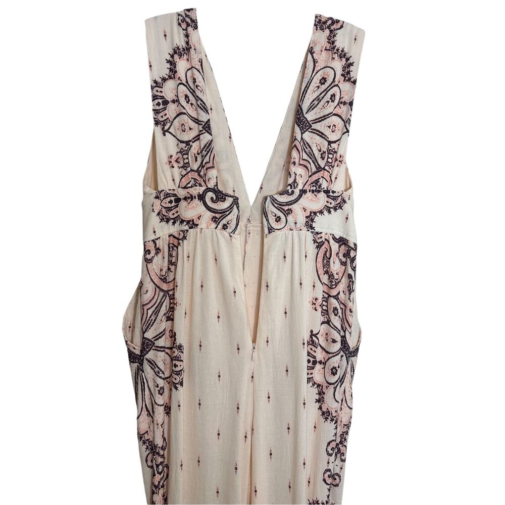 Free People, Women’s ‘Setting Sun’ Printed Jumpsuit, V-Neck, Boho, Pink X-Small - Picture 9 of 10